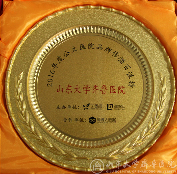 我院荣获2016年度公立医院品牌传播百强榜多个奖项